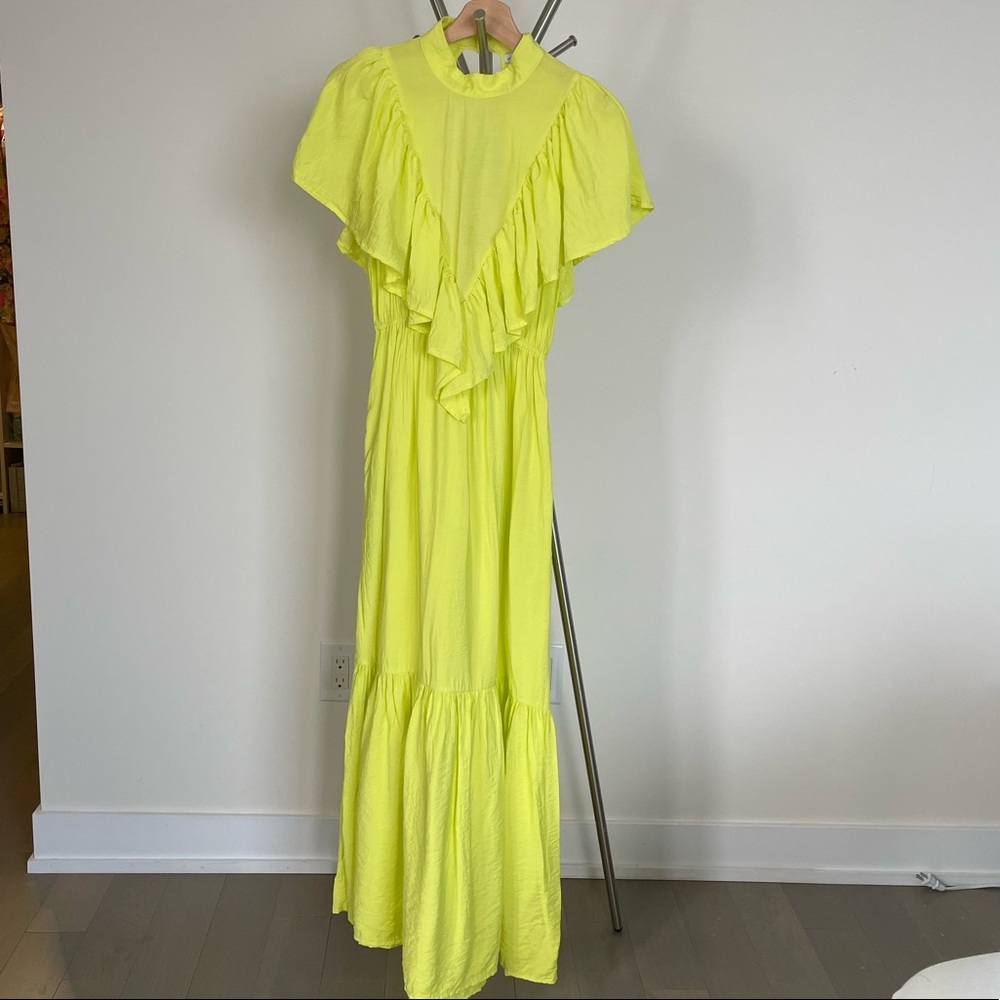 Neon Ruffle Back Cut-Out Maxi Dress - Picture 3 of 9